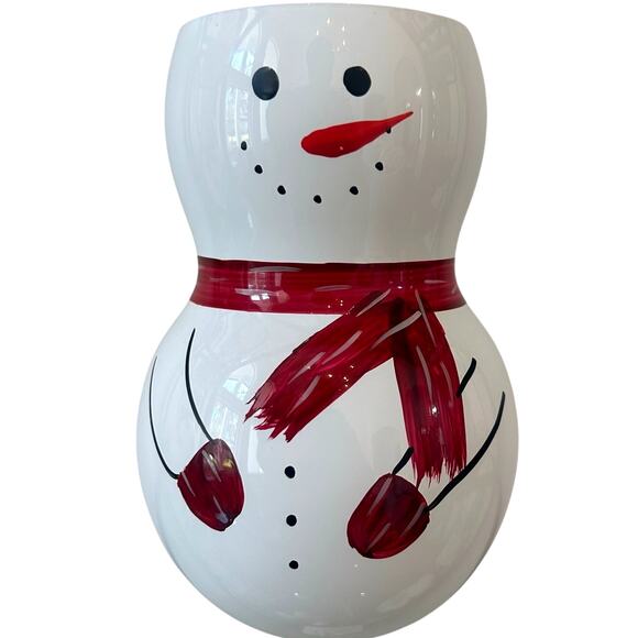 Hand-Painted Snowman Christmas Wine Glasses Set of 2 New - Picture 3 of 9